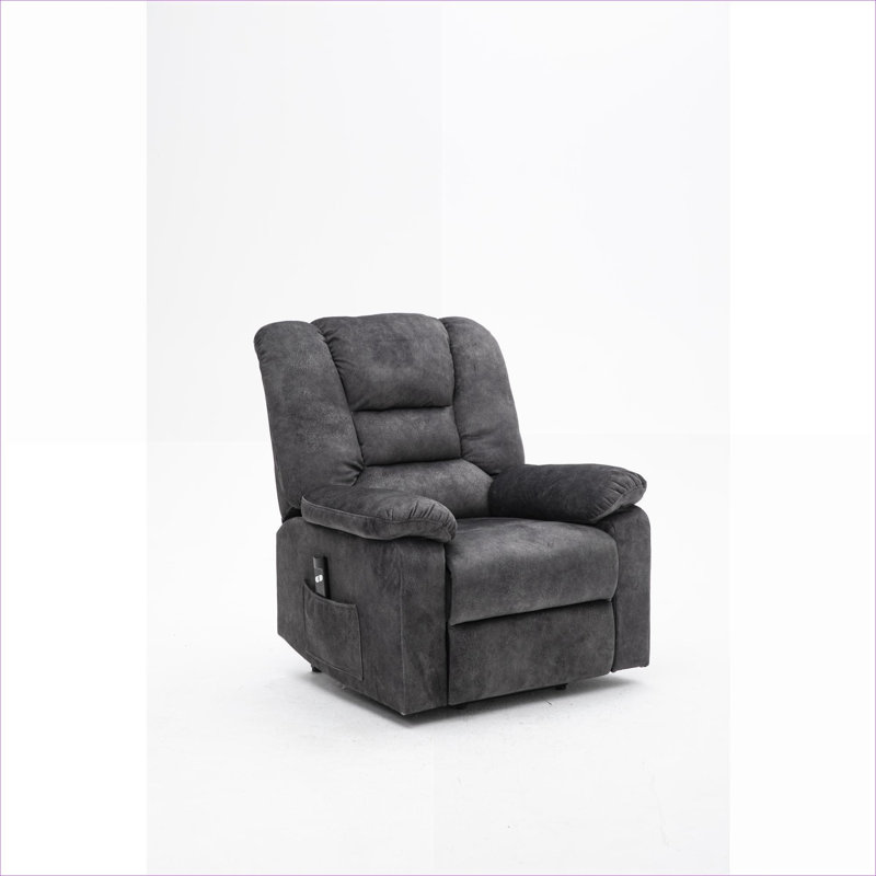 Fauteuil inclinable électrique en velours bleu avec massage et chauffage Living Room FlowLuxe
