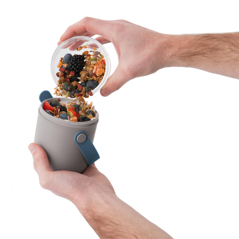 Pot à repas double de 0,5 pte BergHOFF Leo, gris et bleu
