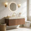 Meuble-lavabo flottant avec espace de rangement multifonctionnel et 3 trous de robinet pré-percés-221800793