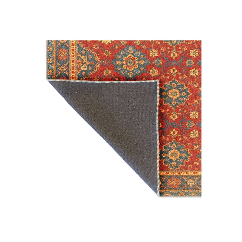Tapis bleu tissé lavable rétro Mosso, 3'3" x 9'10"