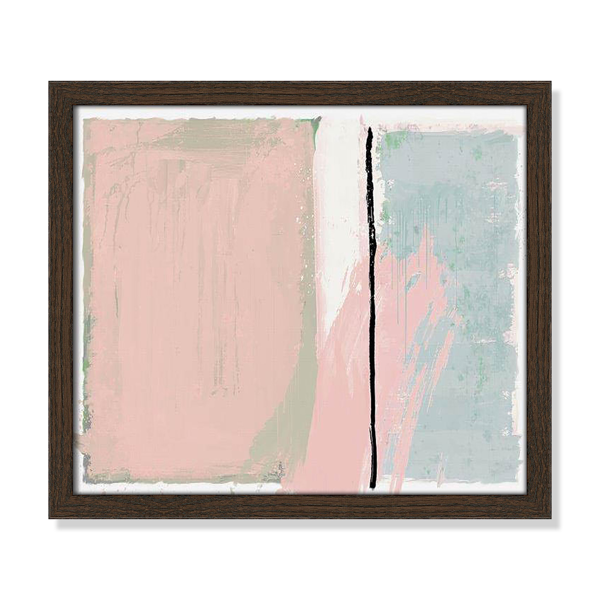 Pastel Opulance by Casa Fine Arts, Walnut Slim Picture Framed, 13" H x 15" W x 0.75" D, No Mat
