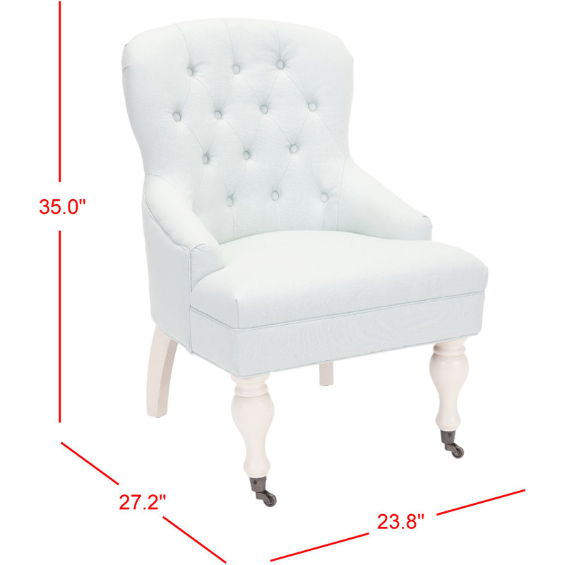 Upholstered Armchair, No, Robin's Egg Blue, Brown