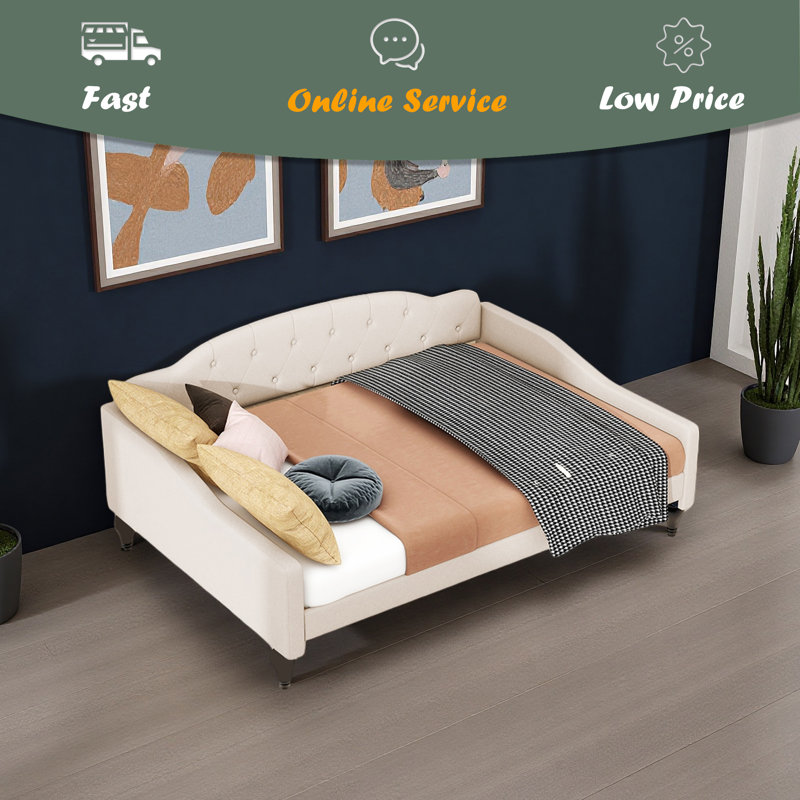 Full Size Upholstered Tufted Daybed