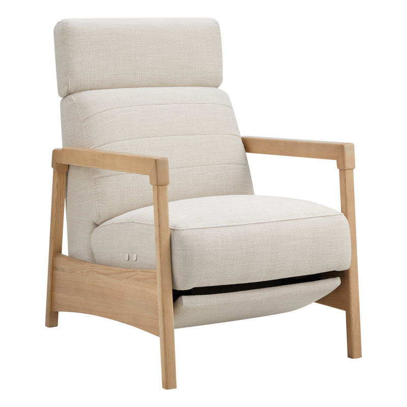 Yosalin 28" Manual Recliner, Effie Linen Performance Basketweave