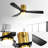52 Inch Flush Mount Ceiling Fan With 3 Solid Wood Blades Remote Control Reversible DC Motor For Living Room