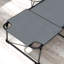 Chaise pliante d'extérieur, 2 pièces, 5 angles inclinables, trou pour le visage de lecture, poche latérale, gris pour la cour, patio, chaise de bronzage de plage, 5 dossiers, poche et plage, utilisation dans la cour