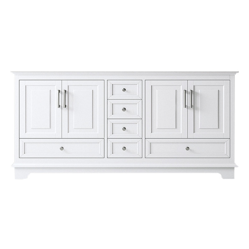 72" Double Freestanding Bathroom Vanity with Inset Paneling