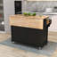Chariot de cuisine polyvalent avec comptoir en bois d'hévéa et à abattants pour une cuisson efficace-151652057