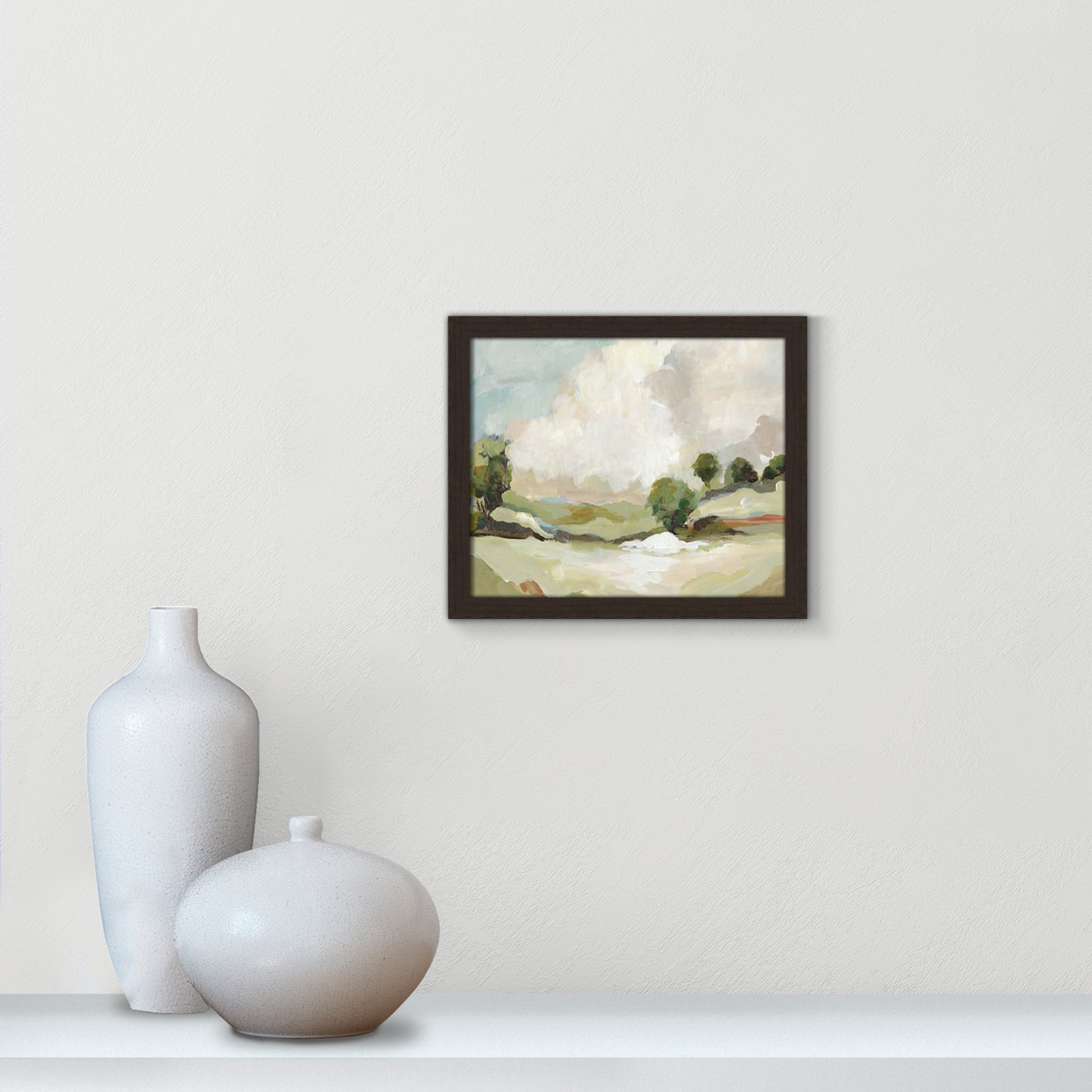 Pastoral Land by Allison Pearce, 13" H x 15" W x 1.25" D, Walnut