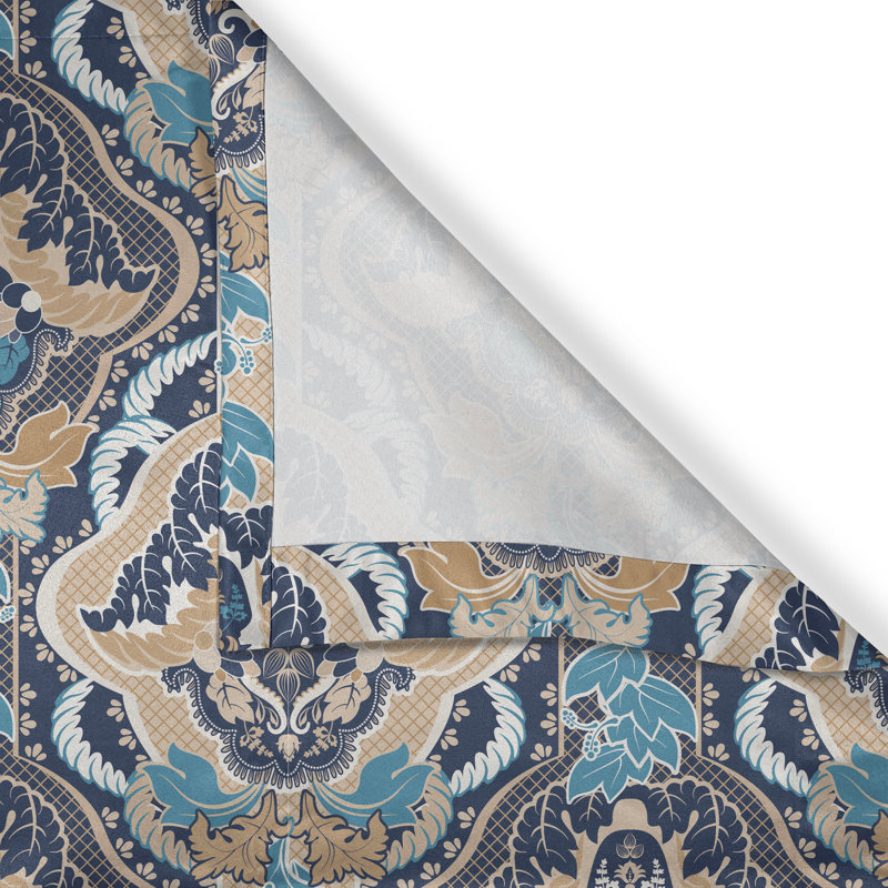 Rustic curtain, south -east design, pale and dark blue beige