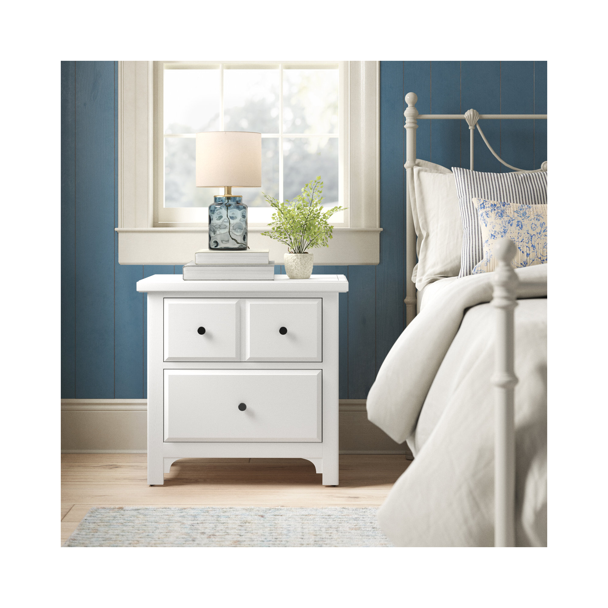 Dragomir 2 - Drawer Nightstand, Soft White
