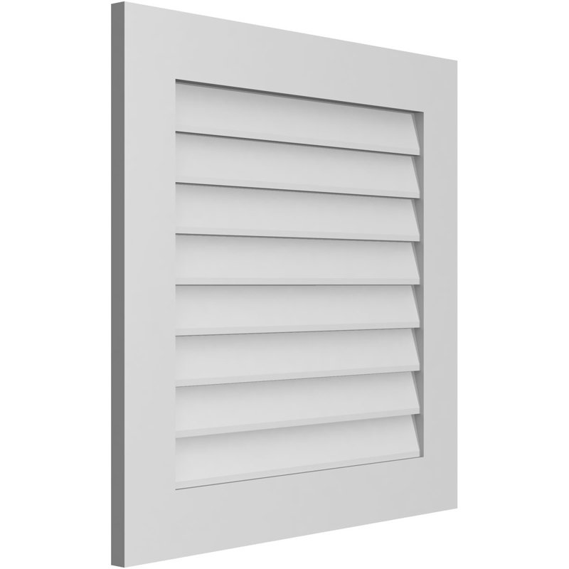 Vent à pignon rectangulaire en uréthane non-fonctionnel, H 28 po x l 28 po x P 1 po