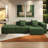 Norvik 3-Piece Modern Minimalist Compression Corduroy Upholstered Boneless Modular Sectional Sofa with Pillows-818738383