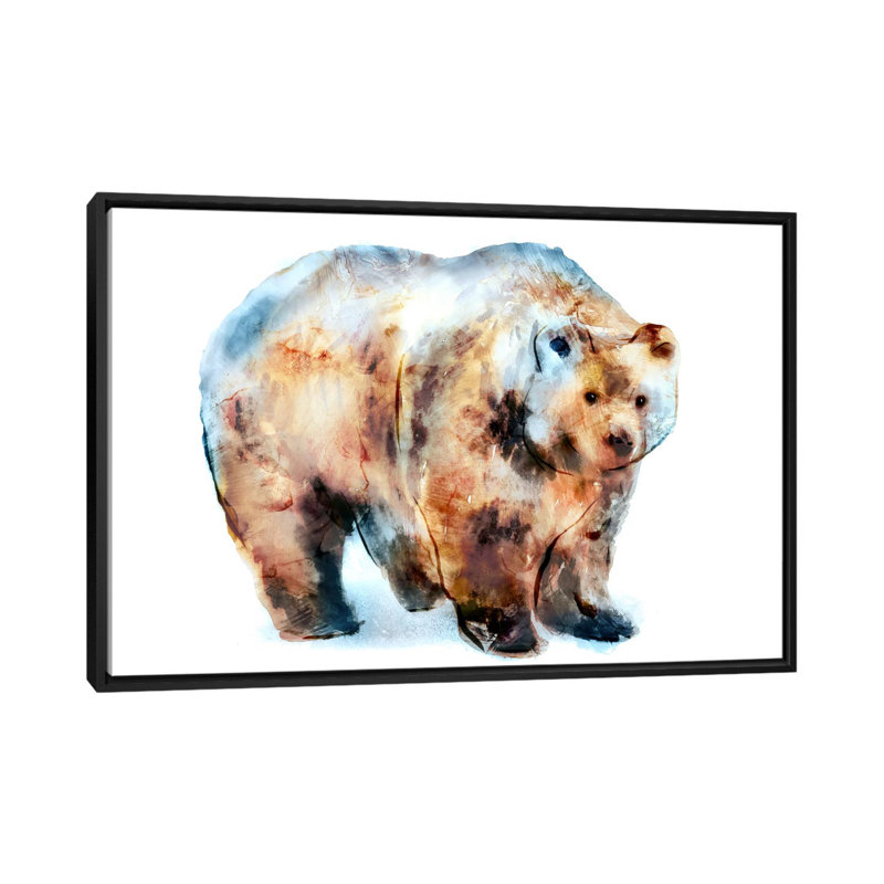 « bear ii », impression sur toile, H 18 po x l 26 po x P 1,5 po, Toile encadrée noire, Pas de tapis