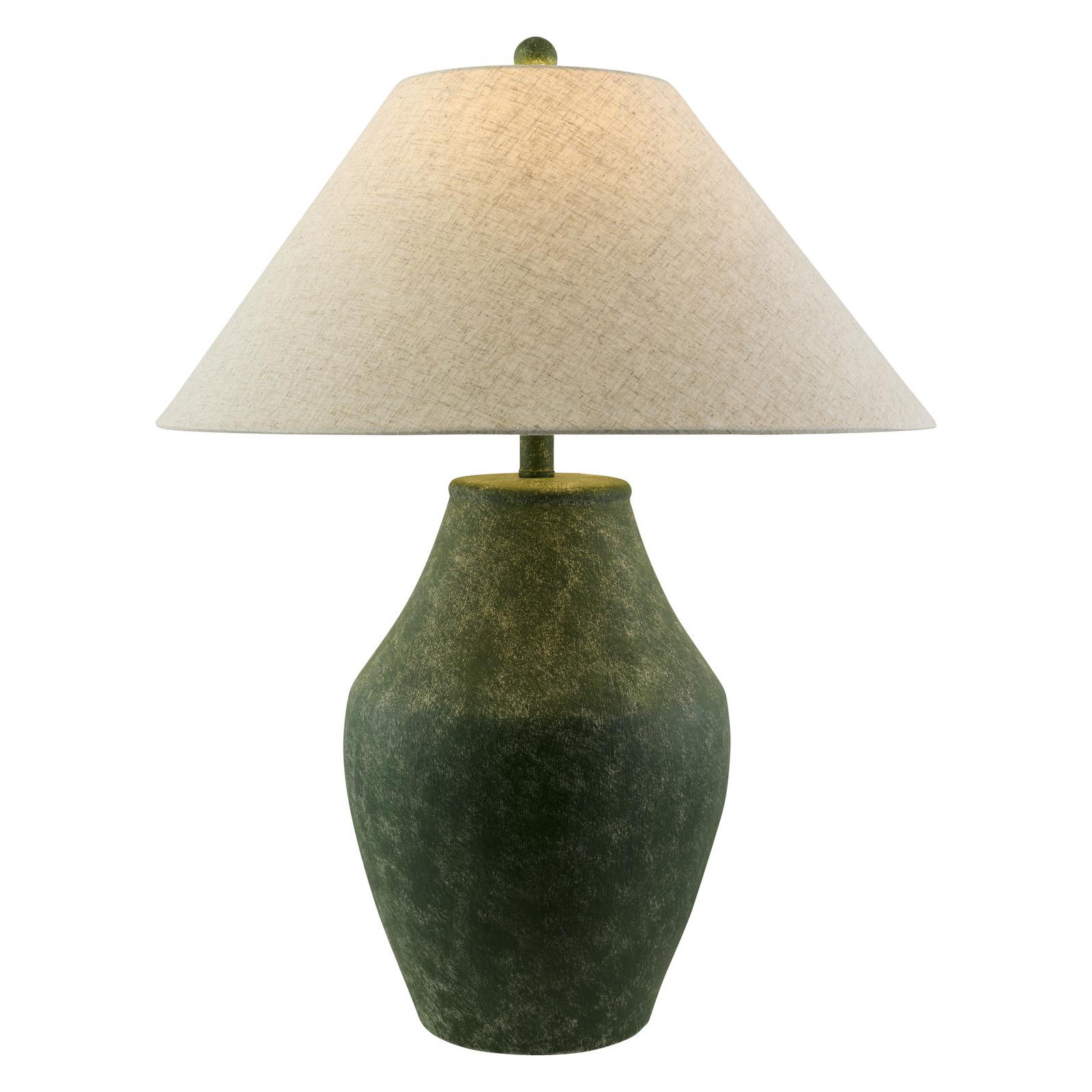 Batavia Ceramic Table Lamp, Green, Wheat