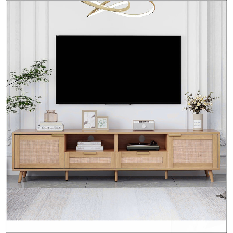 TV Stand with Drawers, 65+ Inch TVs Stable support, multi-functional design