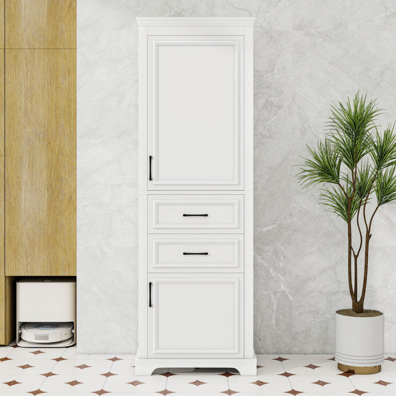 Armoire de rangement autoportante avec tiroirs, tablettes réglables et portes