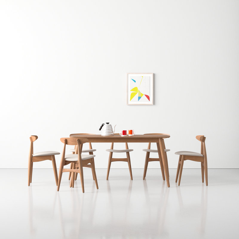 Ensemble repas pour 6 personnes Gallman, Naturel, H 29,33 po x L 63 po x l 35,44 po, Beige