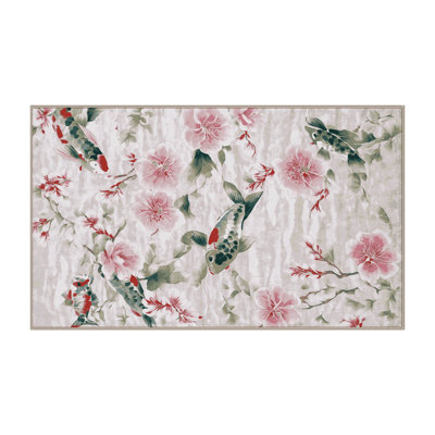 Machine Washable Beige Area Rug