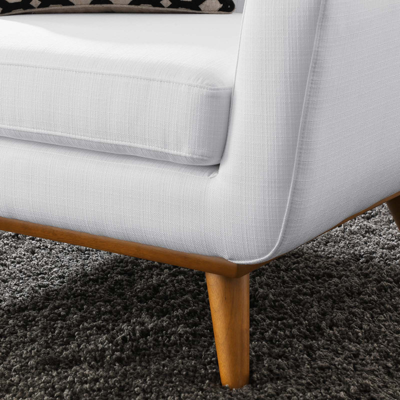 Carson Carrington Sigtuna Wooden Leg Mid-century Armchair, White
