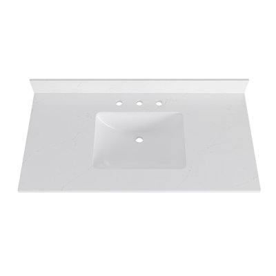 43'' Bathroom Vanity Top with Sink and Faucet Holes