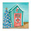 Tente de plage nautique à motif arbre de Noël bleu rayé par Patricia Pinto - Peinture-61975583-61975590