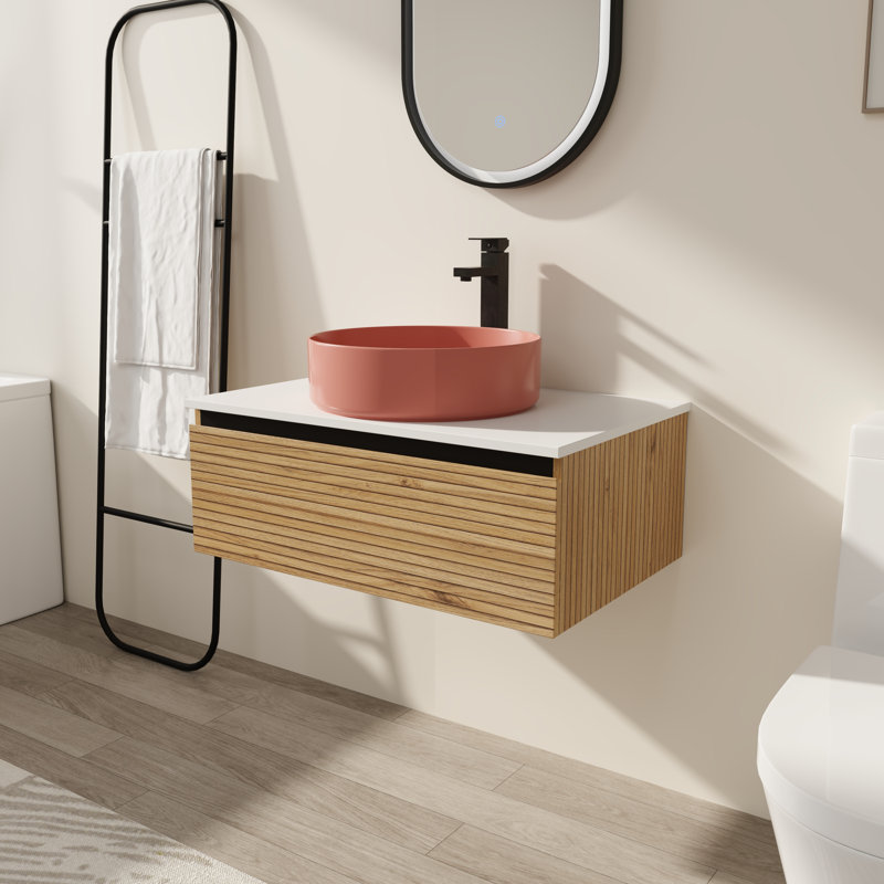 Meuble-lavabo mural 30 po avec lavabo en céramique