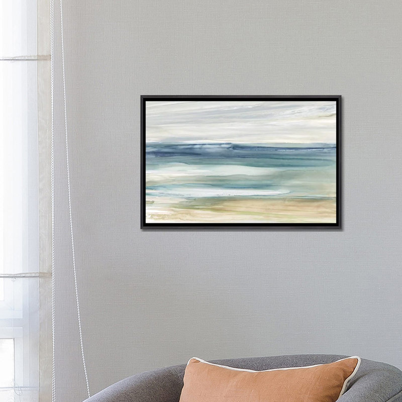 «Ocean Breeze» par Carol Robinson, reproduction d'art, H 26 po x l 40 po, Toile encadrée, Noir patiné