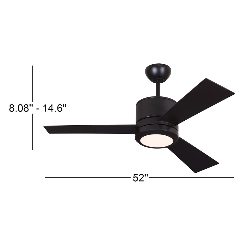 Tulsi Ceiling Fan with LED Lights, Oil Rubbed Bronze with Bronze Blades, 52