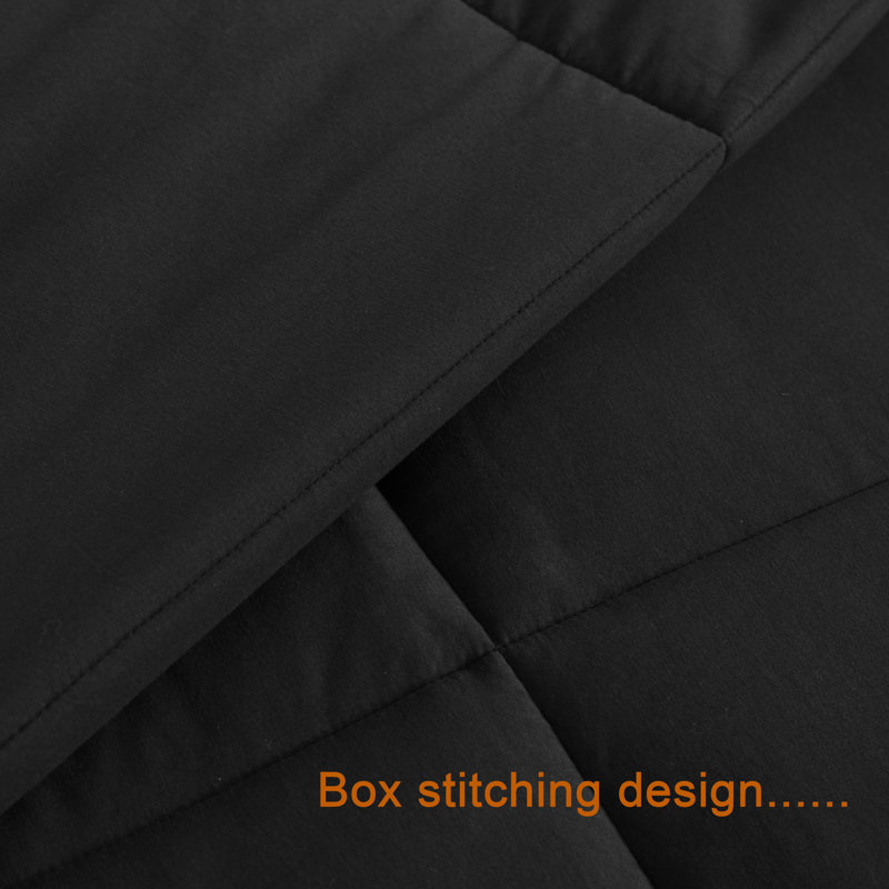 Édredon en duvet synthétique, housse de couette édredon 1pc avec languettes d'angle, doux - NTBAY, Grand, Noir