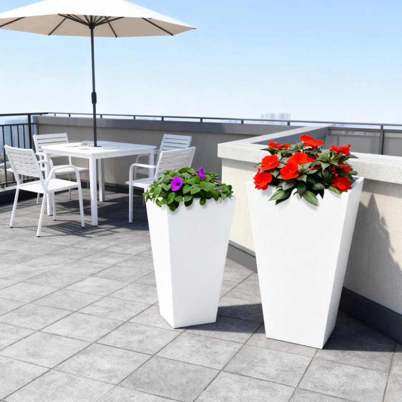 Ensemble de jardinières durables, conception moderne en oxyde de magnésium pour l'intérieur et l'extérieur
