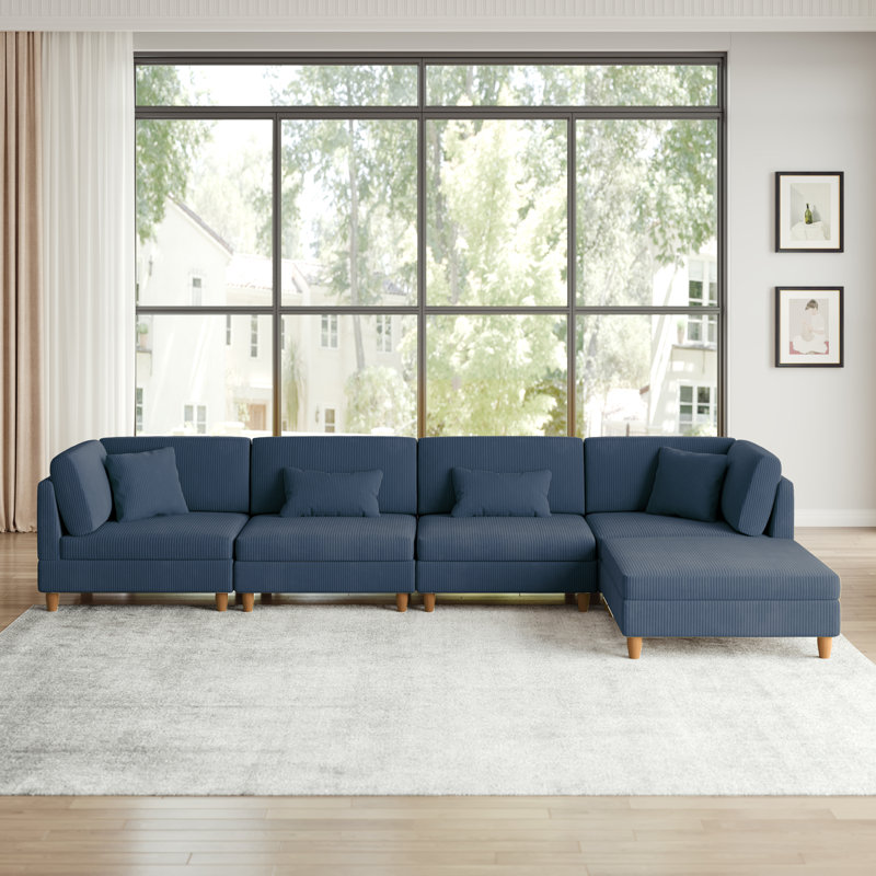 4 Seater Corduroy Corner Sofa 