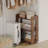 Portable three-layer black wood grain storage rack: universal wheels design, open storage, practical storage rack for multiple scenarios such as living room and study. Brown