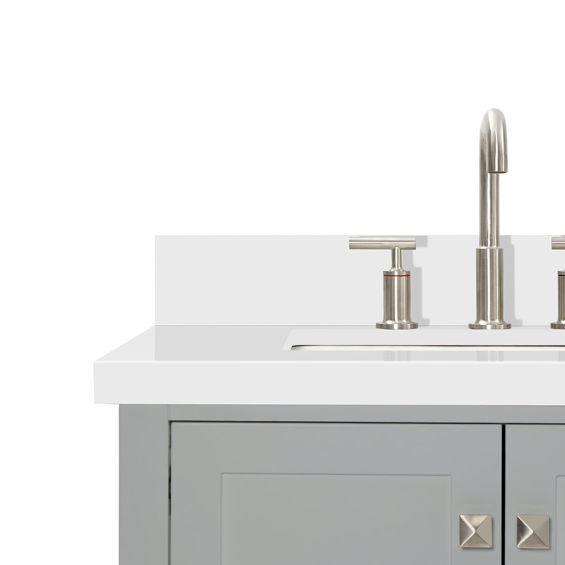 Ensemble de meuble-lavabo double 73 po Cambridge, Gris, Rectangular