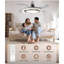 Ventilateur de plafond à profil bas de 42 po avec lumières DEL, pales transparentes invisibles, télécommande et commande APP, ventilateur de plafond moderne à intensité variable 3 couleurs pour salle à manger-1124104735