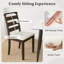 Ensemble de 2 chaises en polyester rembourrées en bois