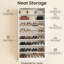 Armoire à chaussures blanche autoportante à 9 niveaux et avec tablettes réglables pour le vestibule