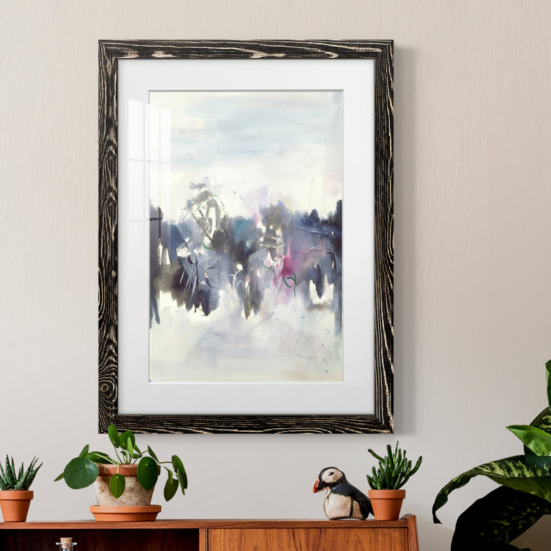 Oiseaux II - peinture encadrée, Cadre noir, H 24 po x l 20 po x P 1 po