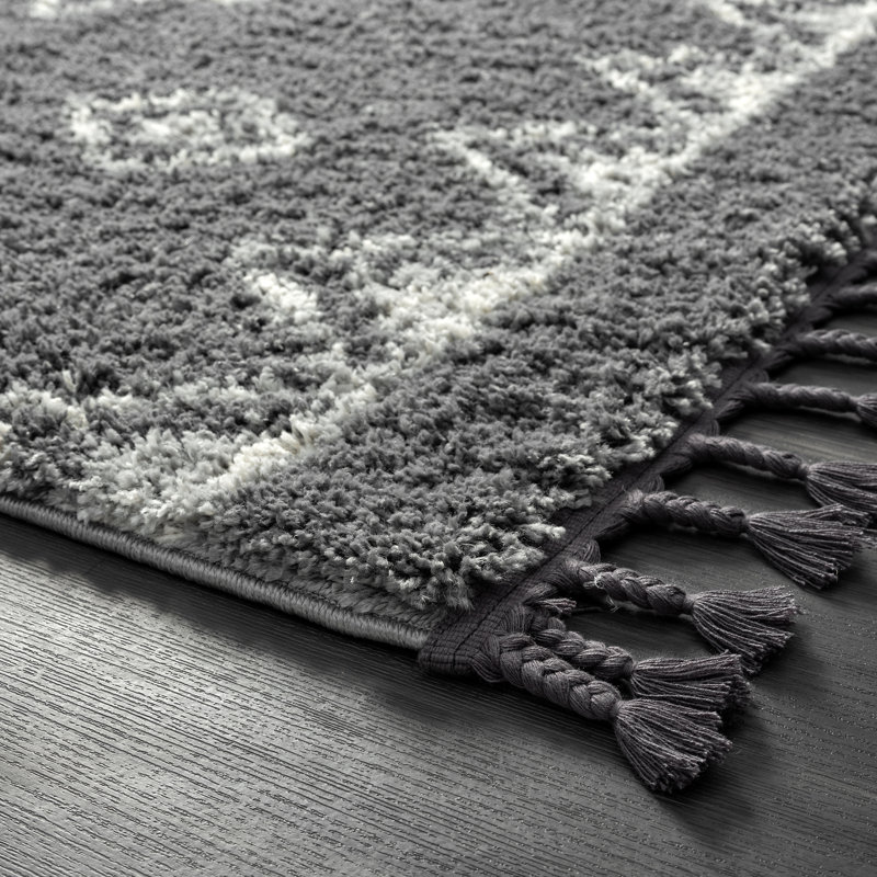 Tapis gris et ivoire Alejandrina, Rectangle 6 pi x 9 pi