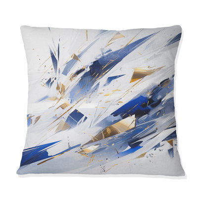 Coussin cubique bleu et blanc Kaleidoscope III
