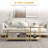 Coffee Tables Set Of 2, 2-Rier Rectangle And Round Coffee Table With Storage Shelves, Faux Marble Top And Steel Frame, Sofa Side Table For Living Room,