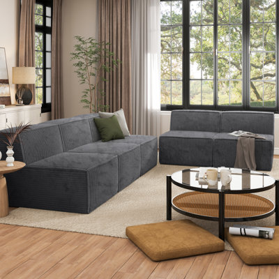 Ensemble de canapé modulaire en chenille sans accoudoirs 2 pièces Magness