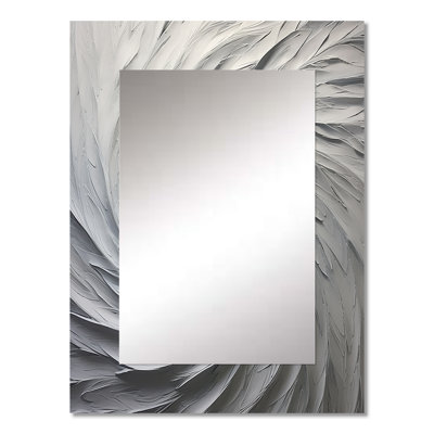 White Majestic Motion - Abstract Spirals Unique Wall Mirror, White Mirror, Printed Metal Art