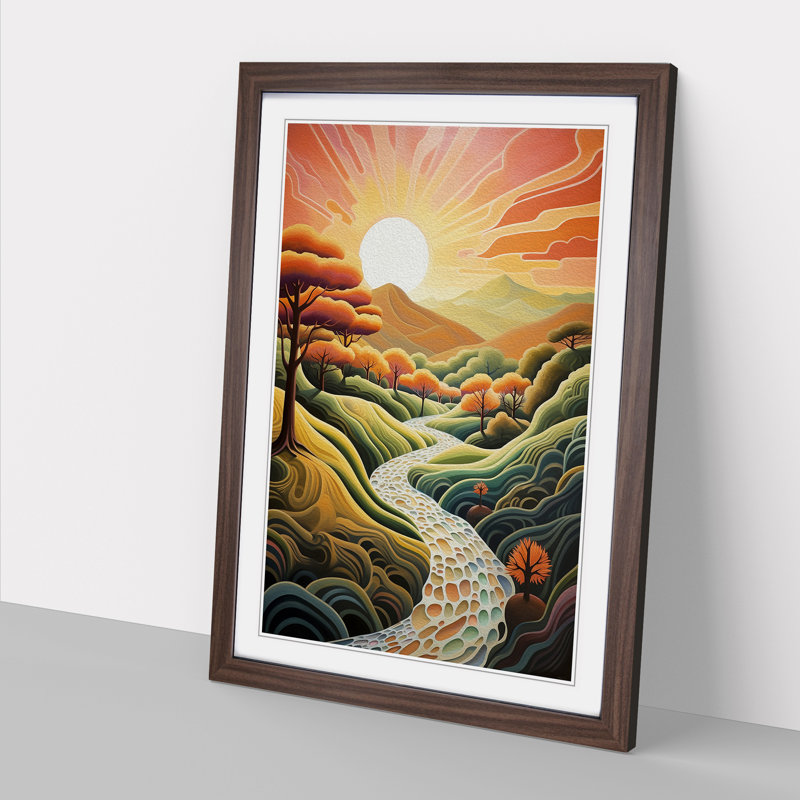 Landscape Deco No.2 - Framed Print, Walnut , 34cm H x 25cm W x 2cm D