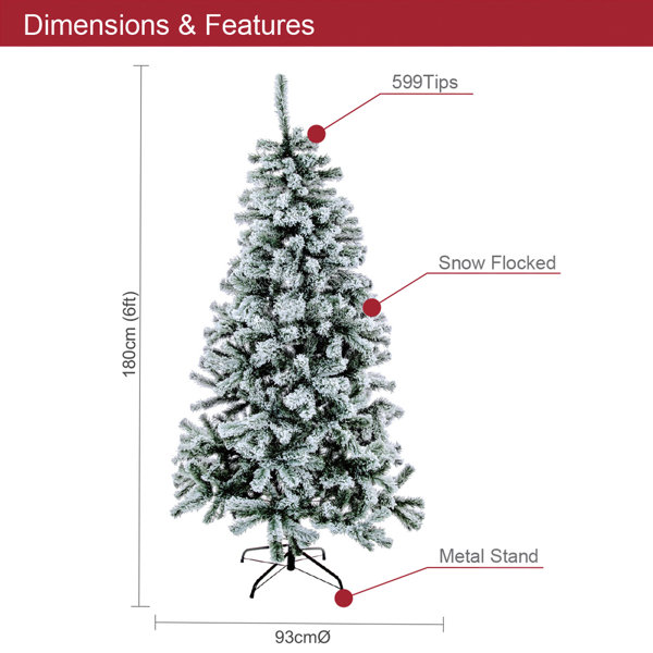 Snowy Flocked Tree, Artificial Christmas Tree