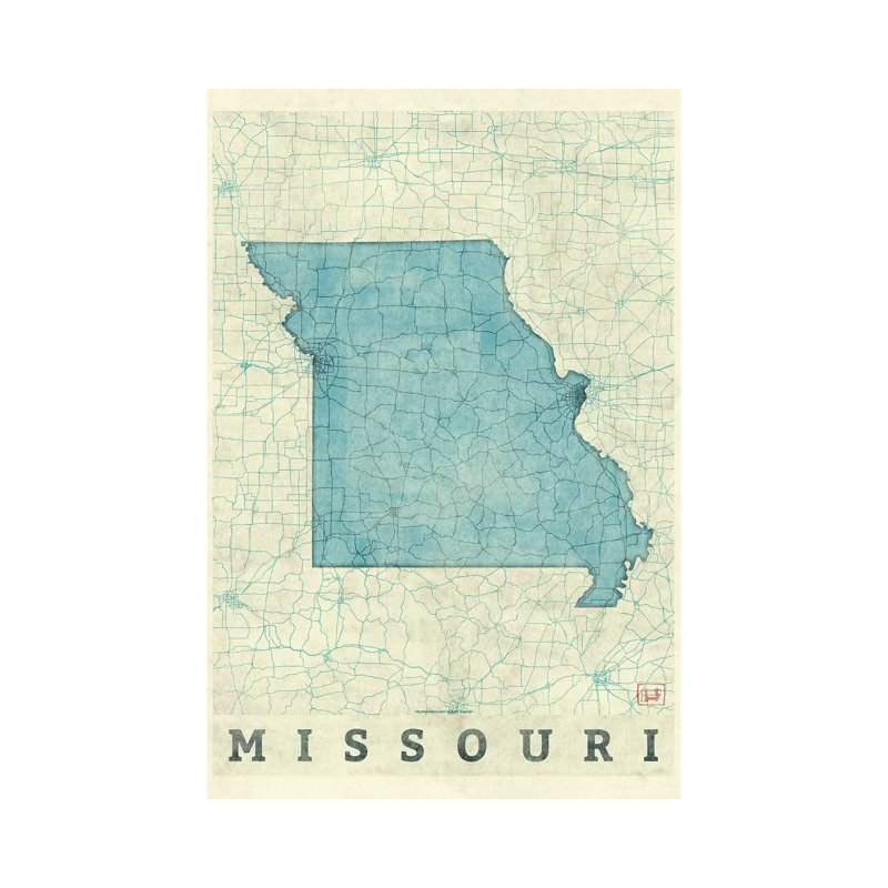 Missouri Map by Hubert Roguski - Wrapped Canvas Print, 20.32 cm H x 30.48 cm W