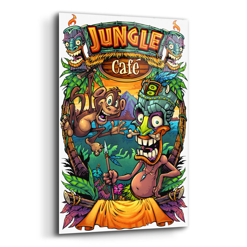 Junglecafe Amazon sur plastique / acrylique par Flyland Designs Print, H 16 po x l 12 po x P 0,13 po
