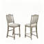 Chaises de salle à manger rembourrées à hauteur de comptoir avec structure en bois massif et dossier à lattes