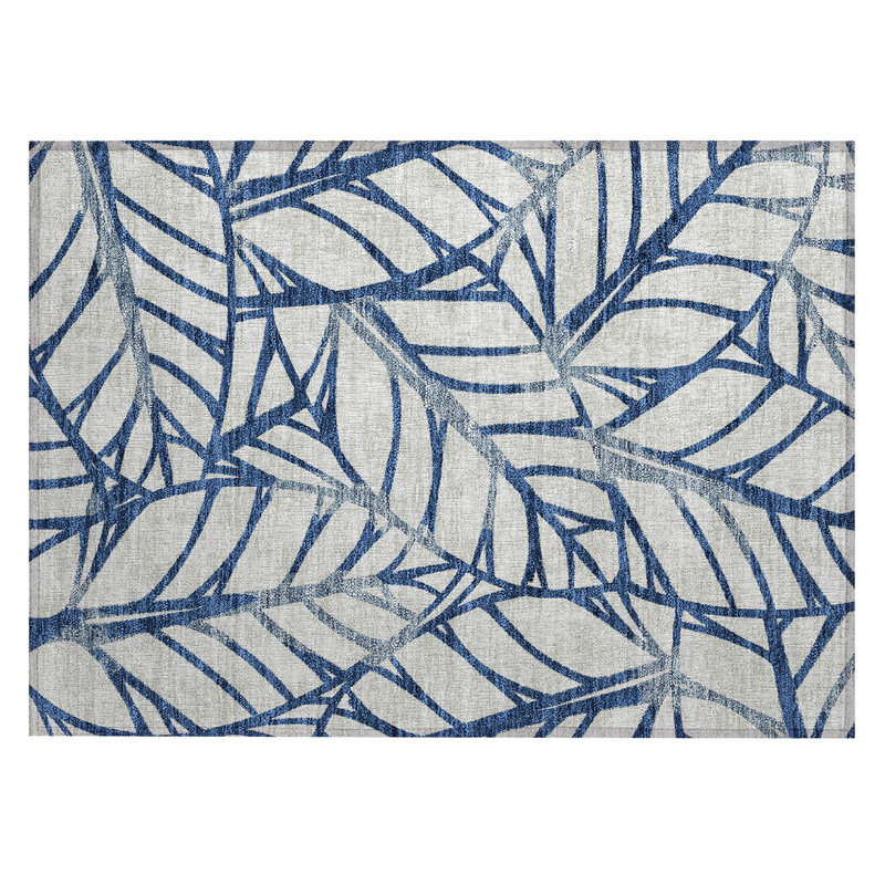 Neysa Washable Floral Indoor / Outdoor Rug, Rectangle 1'8" x 2'6"