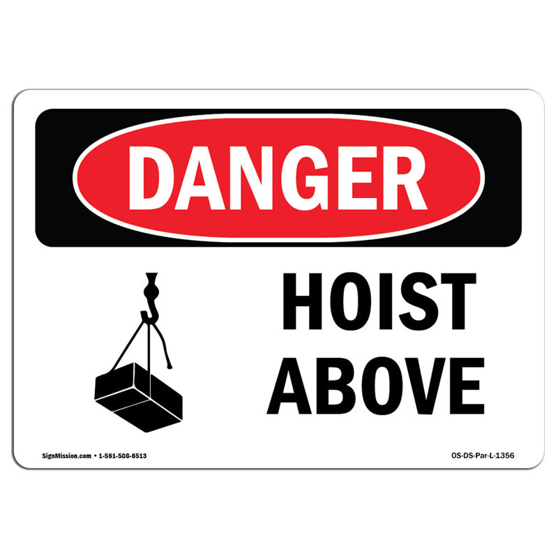 Enseigne de danger OSHA, H 12 po x l 18 po x P 0,1 po
